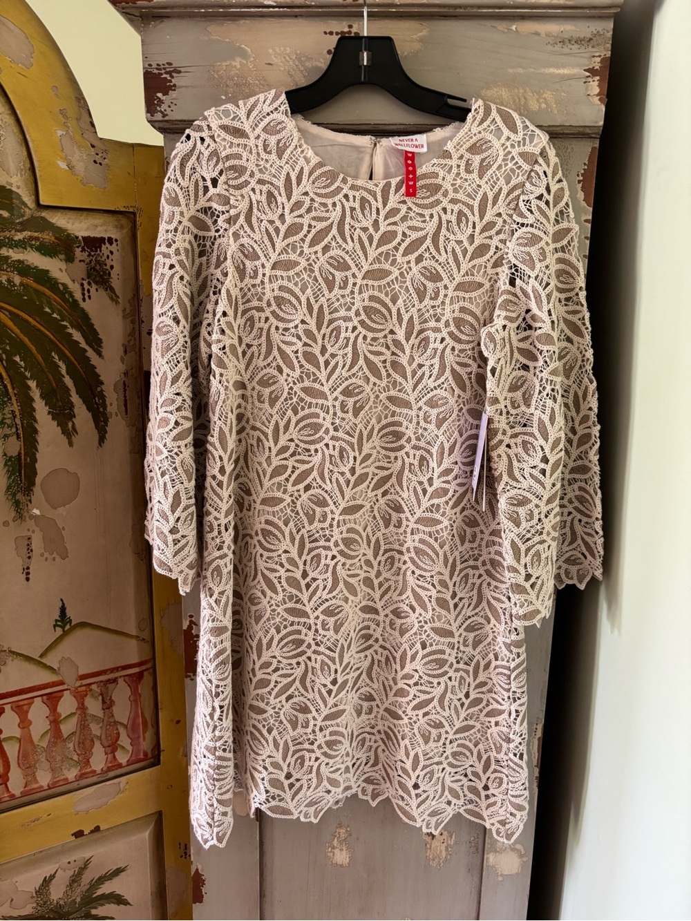 White Lace Shift Dress - Women